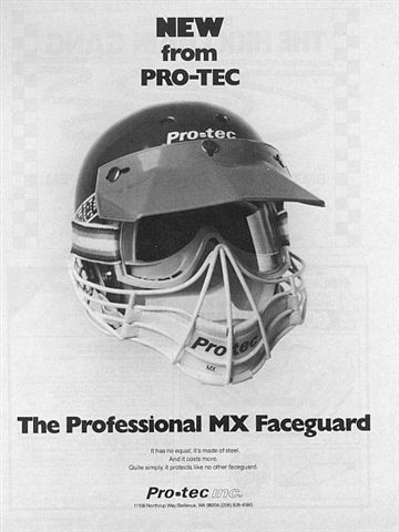 PRO TEX HELMET advertisement 1980